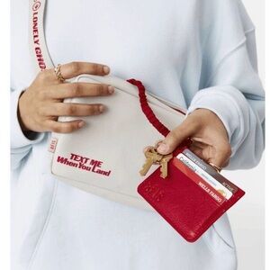 Beis Text Me When You Land Crossbody Bag with Red Cardholder